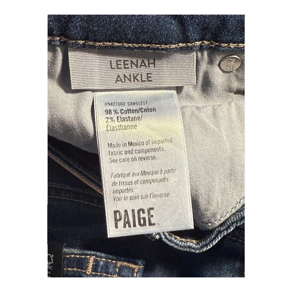 PAIGE Leenah Ankle Raw Hem Wide Leg Jeans Women's Size 10 (30) Gracie Lou NWT - Picture 6 of 7